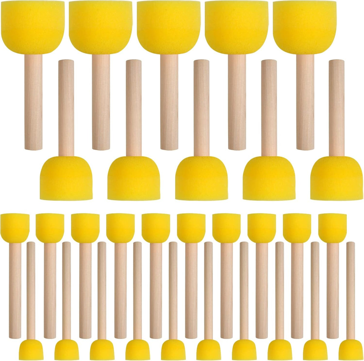 30 Pcs Round Sponges Brh Set, Round Sponge Brhes for Painting, Paint Sponges for Acrylic, Painting Tools for Kids Arts and Crafts (4 Sizes)
