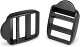 CooBigo 12 Pack Plastic Ladder Lock Buckles, 1" Ladder Slider Buckle for Backpack Strap Nylon Webbing Clip Replacement, Outdoor Camping Gear Sleeping Bag Tent Tie Down Strap Accessories (Black)