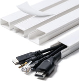 Cord Hider, 58in Cable Hider, Cord Covers for Wires on Wall, Paintable Cable Cover Raceway, Wire Hiders for TV on Wall, Cord Concealer, Cord Cable Management, 4X L14.5 W0.96 H0.58in, White