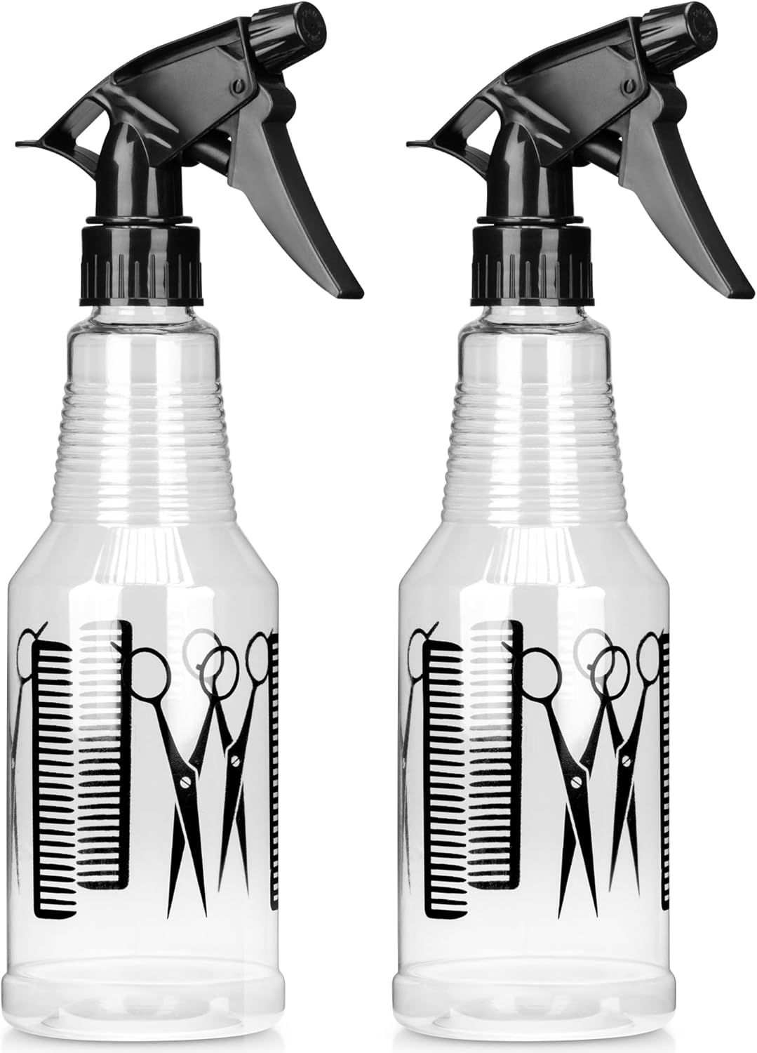 2 Spray Bottle, 16.9oz/500ml Adjustable Spray Storage Container for Hair, Plant, Cleaning Solution, Home Cleaning (2 Pack)