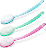 (Random Color, 1 Pack) Bath Brush with Bristles, Long Handle for Exfoliating Back, Body, and Feet, Bath and Shower Scrubber