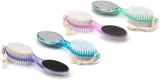 4-in-1 pedicure paddle with pumice stone, brush, metal file, and emery board.