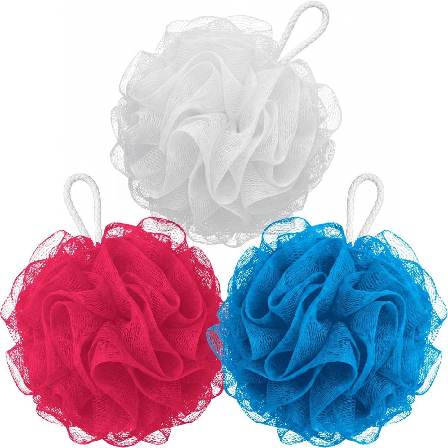 3 Pack Loofah Sponges, Gentle Body Scrubber for Body Wash, Shower Gel, Durable and Exfoliating Mesh Loofahs (3 Pack)