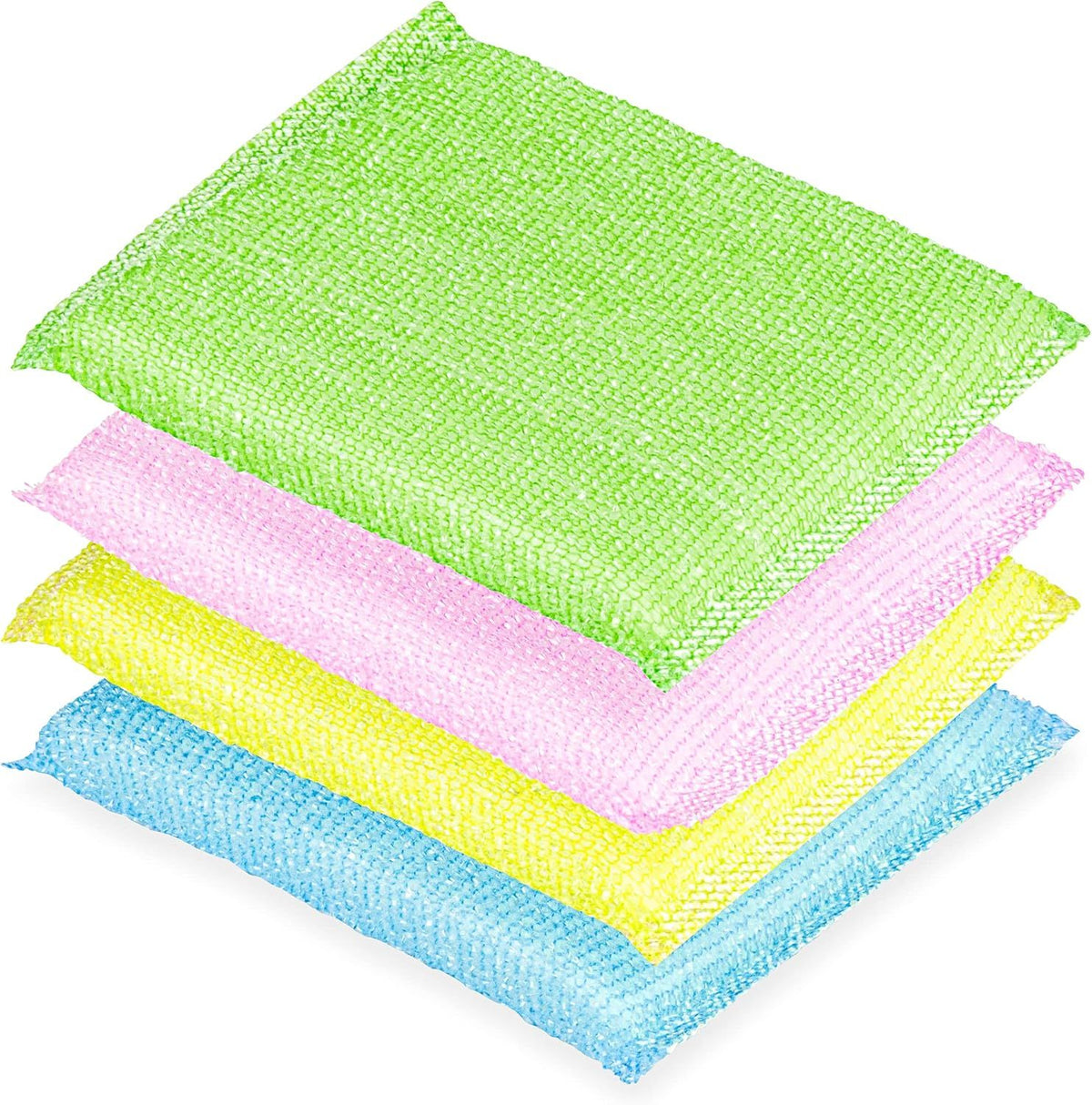 4 Multipurpose Scouring Pads, Non-Scratch Cleaning Sponge for Kitchen, Bathroom, Pots, Pans, and Dishes (4 Pack)