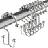 12 Pack Shower Curtain Hooks, Heavy Duty Coated Stainless Steel, Rustproof and Corrosion Resistant, Smooth Glide Double Hooks for Standard Shower Rods, Chrome (12 Pack)