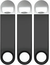 Bartender Bottle Openers, Beer Bottle Openers, Speed Openers 3 Pack by Premium Cold One. Professional Grade: Rubber Coated, Stainless Steel. Large, 7 inch