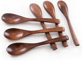 6PCS Wooden Spoons for Eating, 6 Inch Small Wooden Spoons for Honey, Coffee, Tea, Hot Cocoa, Jam, Bath Salts, Little Wood Table Spoon for Stirring, Smooth Finish, Unique Gifts for Men Women