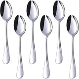 Stainless Steel Teaspoons, 6-Piece Coffee & Dessert Spoons Set, 6.7 Inch Small Spoons for Tea, Sugar, Yogurt & Ice Cream, Mirror Polished, Dishwasher Safe