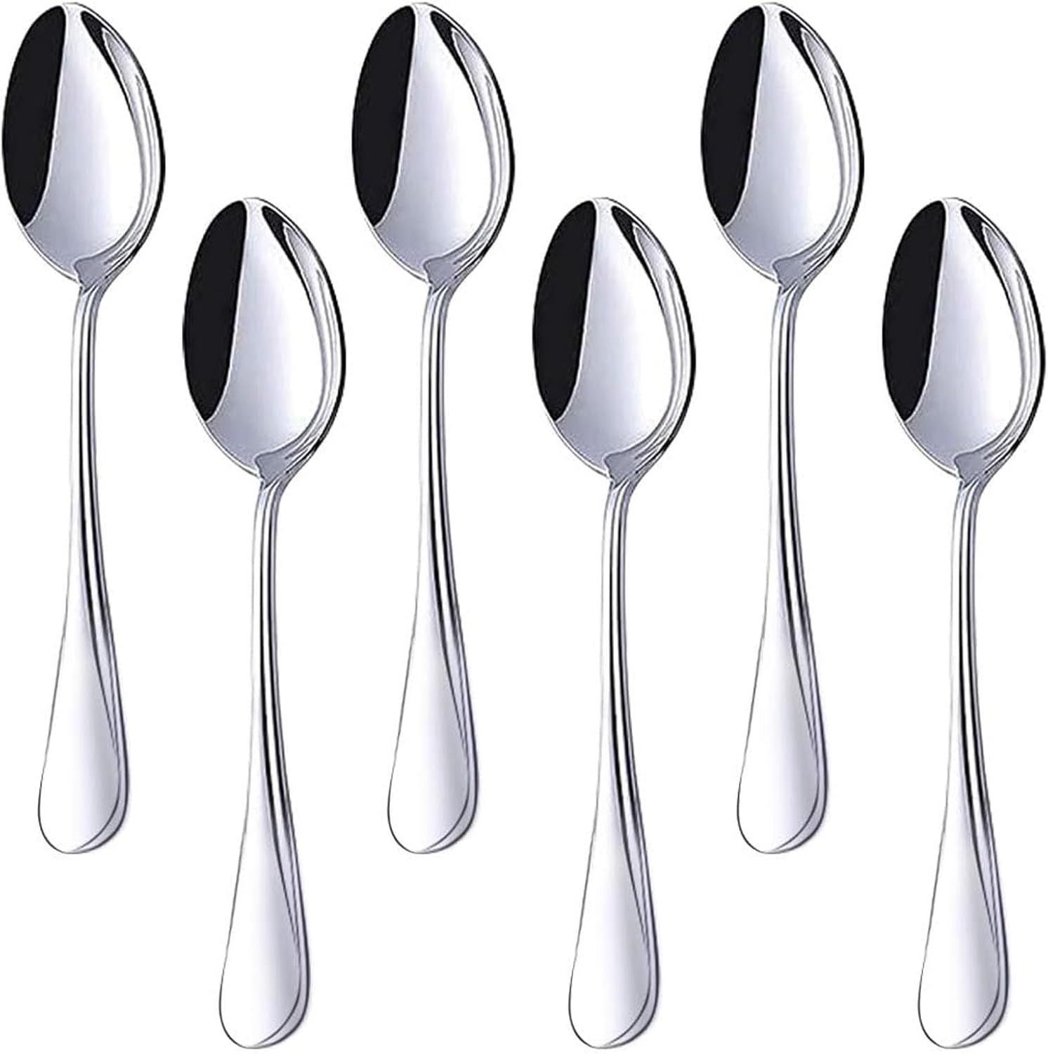 Stainless Steel Teaspoons, 6-Piece Coffee & Dessert Spoons Set, 6.7 Inch Small Spoons for Tea, Sugar, Yogurt & Ice Cream, Mirror Polished, Dishwasher Safe