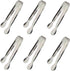 6PCS Ice Tongs Mini Sugar Tongs 4.25Inch Stainless Steel Kitchen Utensils Set,Small Serving Tong and Tiny Kitchen Tong for Appetizers,Tea Party, Coffee Bar, Desserts by  (Silver)