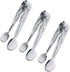 3PCS Mini Serving Tongs, 4Inch Rose Stainless Steel Sugar Cube Tongs, Sliver Small Ice Tong for Tea and Coffee Party, Appetizers, Desserts by  (Silver)