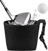 Golf Ball Cleaner Pouch with Belt Clip, 2-in-1 Waterproof Golf Ball Washing Bag, Leak-Proof Microfiber Inner Lining, Portable Golf Club Groove Cleaner Accessory, Practical Golfing Gift for Men & Women
