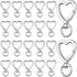Heart Keychain Clips 20PCS Silver, DIY Creative Key Ring Metal Heart Shape Keychain, Zinc Alloy Hearting Key Chain Snap Hook Carabiner Clip for Wristlets, Heart Shaped Spring Buckles Jewelry Kit