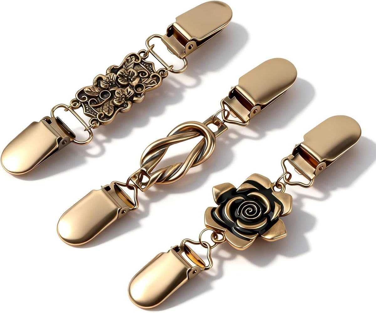 3PCS Sweater/Cinch Clips, Retro Clothing Cardigan Clips, Waist Cincher Dress Back Clip, Waist Cincher, Shirt Clip Retro Dress Cinch Clips for Sweaters, Cardigans, Jackets ﻿