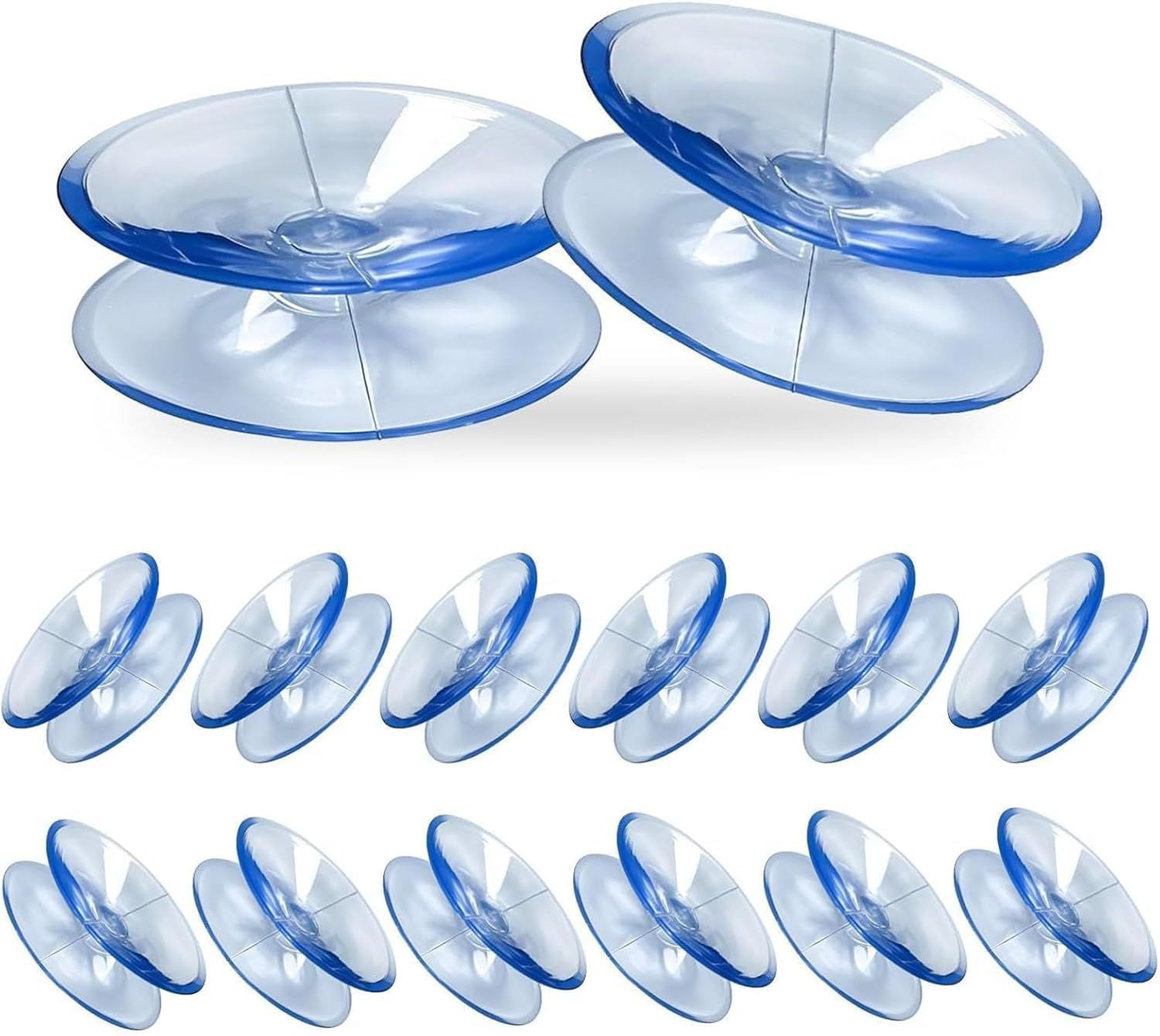 24PCS 20mm Double Sided Suction Cups, Clear Silicone Bumpers Small Suction Cups, Clear Plastic Sucker Pads/Silicone Bumpers Desk Glass Suction Cups for Furniture and Mirrors ﻿