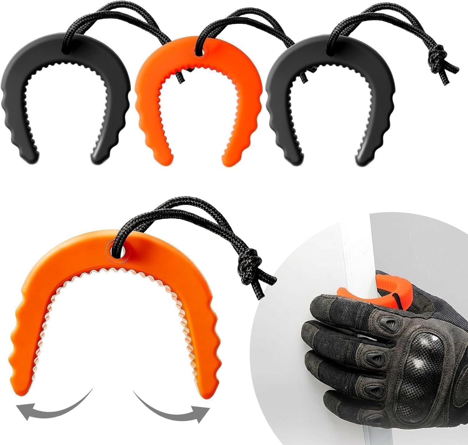 3 Pack First Responder Door Stop Jammer Heavy Duty Rubber Emergency Door Wedge for Police Firefighter EMS Non-Slip Tactical Entry Tool Security Guard Equipment 2 Black 1 Orange Jammer Multi-Surface