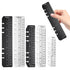 5PCS Planner Ruler for A5 A6 A7 Binder, 6-Ring Page Marker for Spiral Notebook, Snap-in Plastic Bookmark Rulers, 6-Hole Ruler Inser Planner Bookmark for A5 A6 A7 (Black/Clear)