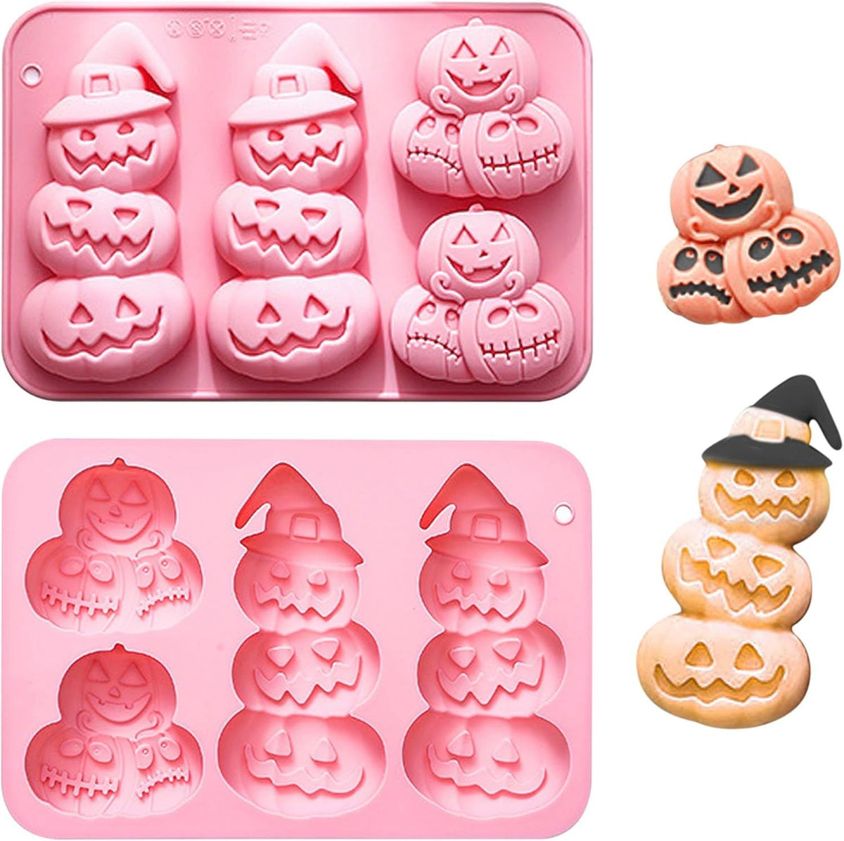 Pumpkin Silicone Mold Halloween Chocolate Candy Molds, Pumpkin Shaped Baking Mold for Halloween Thanksgiving Fall Gummy Jelly Ice Cube Cookies Cake Cupcakes Decorations Soap Candle Making