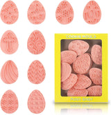 10 Pieces Easter Egg Cookie Cutters Easter Cookie Stamps 3D Plastic Embossing Mold Press Cookie Mould Set Baking Kitchen Tools for Holiday Birthday Party Biscuit Fondant Snacks Making