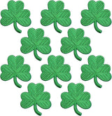 10Pcs Shamrock Iron on Patches, St Patricks Day Iron on Patches, Green Embroidered Emblem Lucky Clover Sew on Appliques for Clothing, Uniforms, Hats, Backpacks, Jackets, Pants, Accessories