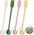 4 Pcs Long Dual-End Silicone Spatula, Small Spatula & Stirring Spoons for Jam Jars & Makeup, Thin Curved End for Scraping, Slim Spoon End for Scooping and Mixing (10.43 Inch)