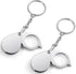 2 Pcs 10x Mini Pocket Magnifying Glass, Small Rotating Folding Jewelry Loupe, Stainless Steel Portable Pocket Magnifier with Keychain for Reading, Coin, Jewelry or Exploring (Silver, Boxed)