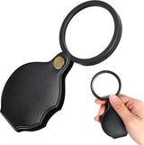 20X Pocket Magnifier, Pocket Jewelry Magnifying Glass, Rotating and Folding Small Magnifying Glass for Seniors Student Reading, Inspection, Coin, Jewelry or Exploring (Black, Boxed)