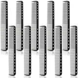 10PCS Cutting Combs for Hair Stylist, Carbon Fiber Hair Combs Fine Tooth Comb Barber Comb Heat Resistant Carbon Fiber Professional Salon Hairdressing for Salon Stylist Men and Women Black