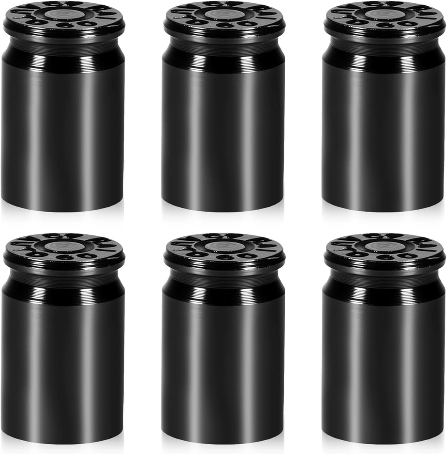 6 Pcs Bullet Tire Valve Stem Caps, Aluminum Alloy Car Tire Valve Caps, Universal Tire Air Cap for Cars, SUV, Trucks, Bikes, Motorcycles, Bicycles (Black)