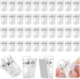 40 Pcs Tapestry Wall Hanging Clips, Clear Wall Clips for Hanging Photos, Posters, Banners, Adhesive Clip for Office Home Picture Halloween Christmas Decorations