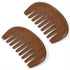 Matwses 2 Pcs Natural Wooden Hair Comb, Wooden Wide Tooth Comb, Vintage Wood Scalp Massage Combs for Women and Men Detangling (3.86×2.17in)