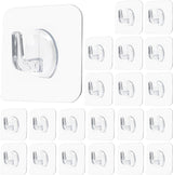 20PCS Self Adhesive Hooks for Hanging, Wall Hooks Transparent Waterproof Sticky Hook for Keys, Bathroom, Shower, Outdoor, Kitchen, Door, Home Improvement, Utility