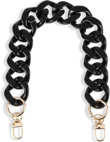 1PCS Black Purse Chain Replacement, 15.7 Inch Acrylic Bag Chain, Black Purse Chains Strap, Adjustable Handbag Strap Handles for Shoulder Bags DIY Crafts