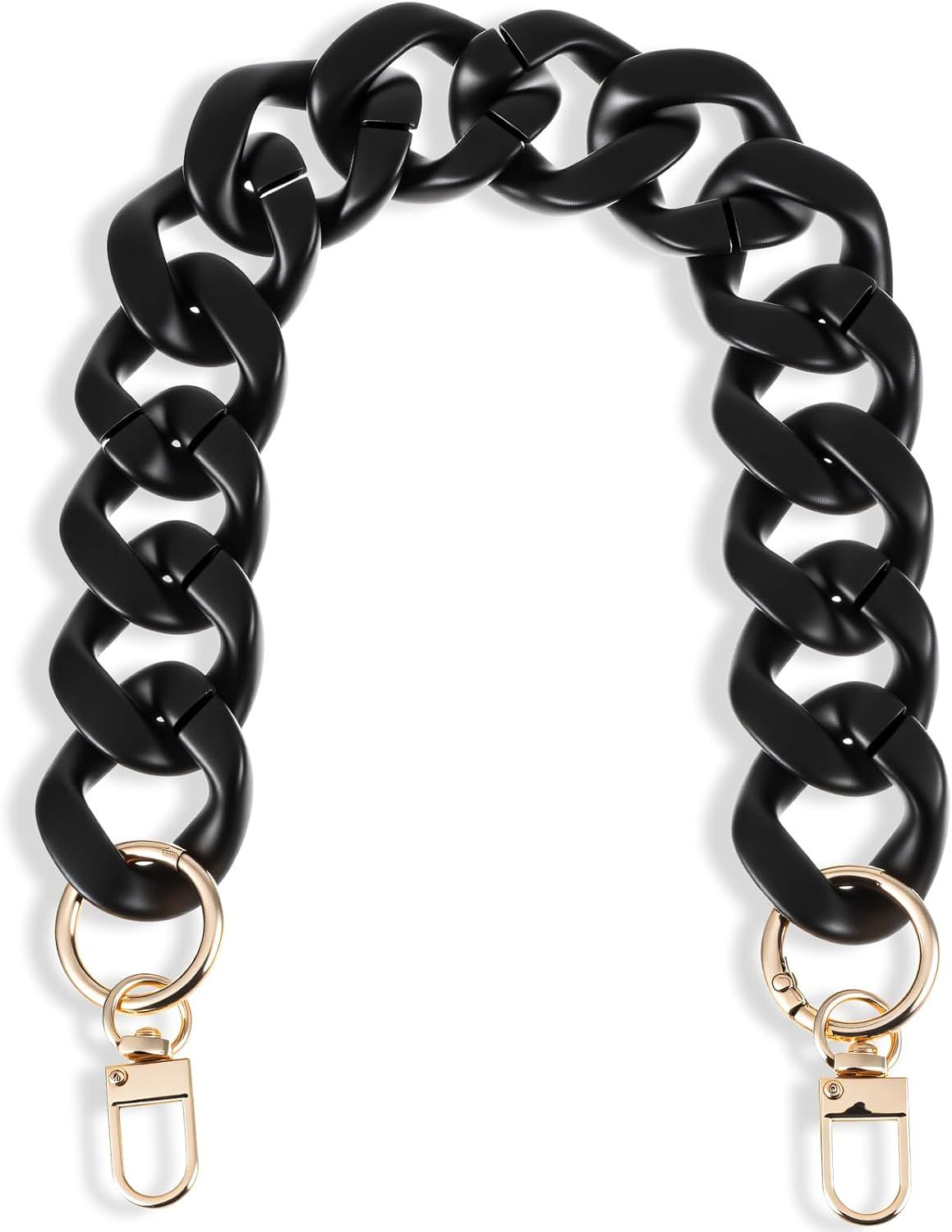 1PCS Black Purse Chain Replacement, 15.7 Inch Acrylic Bag Chain, Black Purse Chains Strap, Adjustable Handbag Strap Handles for Shoulder Bags DIY Crafts