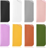 8 Pack Soft Glasses Case, 6.89 X 2.95 Inch Soft Leather Glasses Pouch, Portable Thin Eyeglasses Case for Women Men Travelling Reading