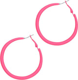 Neon Hoop Earrings for Women, 80s 90s Hoop Earring Big Earrings Retro Neon Earring for Party Outfits Y2k Jewelry Accessories Hot Pink