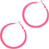 Neon Hoop Earrings for Women, 80s 90s Hoop Earring Big Earrings Retro Neon Earring for Party Outfits Y2k Jewelry Accessories Hot Pink