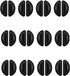 12 Pairs Soft Silicone Adhesive Eyeglass Nose Pads Non Slip with 3.5 Mm/ 0.4 Inch Thickness Air Bag for All Type Full Plastic Frames, Sunglasses, Reading Glasses (Black)