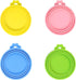 4 PCS Pet Food Can Lids, Silicone Cat Dog Food Can Covers Lids, Universal Size, One fit 3 Standard Size Food Cans, Reusable and Washable Pet Food Covers (light blue, turquoise, pink, yellow)