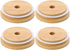 4 Pack 86mm Wide Mouth Bamboo Mason Jar Lids with Straw Hole Reusable Bamboo Caps Leak-Proof Glass Canning Drinking Storage Jars Lid