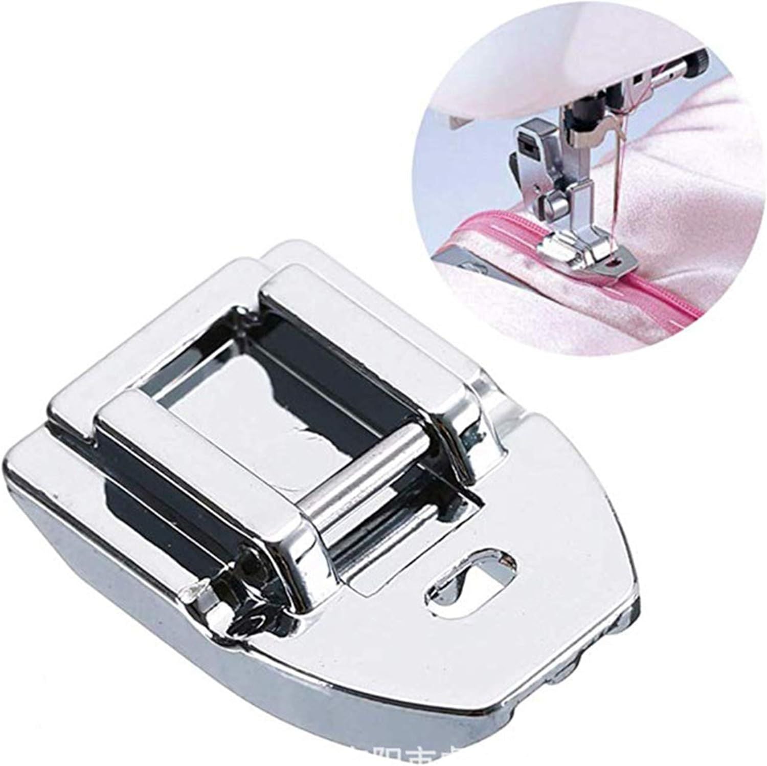 Concealed Invisible Zipper Foot Fits All Low Shank Snap-On Singer Brother Babylock Euro-Pro Janome Kenmore White Juki New Home Simplicity Elna Etc Domestic Sewing Machines