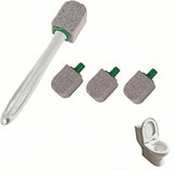 Pumice Toilet Brush Scrubber with 9.5” Handle - 1 Scrubber + 4 Pumice Stones - Remove Hard Water Stains, Rust & Lime from Toilet, Tub, Tile, Grill & Pool - No-Scratch, Easy Grip