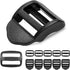 CooBigo 6 Pcs Ladder Slider Buckles+6 Pcs Tri glide Slider for Backpack Strap Clips, Plastic Clips for Straps Adjuster, Backpack Clips for 1 Inch webbing strap.