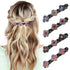 Braided Hair Clips For Women - Sparkling Crystal Stone Hair Clips For Styling Sectioning with 3 Small Hair Barrettes, Hair Accessories Four-Leaf Chopped with Rhinestones for Women& Girls 4 PCS (