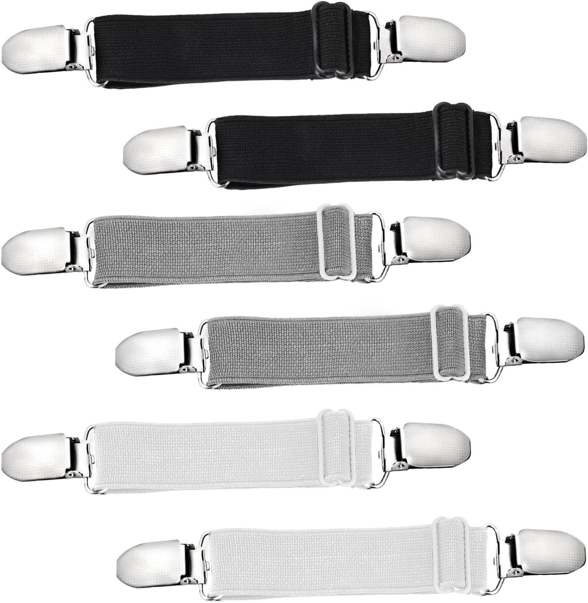 6 Pcs Adjustable Hip Elastic Belt, Elastic Band for Sewing Pant Waist Tightener Pant Belt Clip Women Men Back Cinch for Jeans Pants Dresses