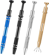 4Pcs 4 Prongs Jeweler's Pick Up Tool, Stainless Steel Piercing Ball Grabber Tools,4-Claw Pick up Tool for Small Parts Grabber for IC Chip Electronic Components Nails Clamping