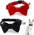 2 Pcs Velvet Cat Collar Cute Cat Bow Tie Collar for Boy Cats Breakaway Kitten Collars with Bell Adjustable Puppy Bow Tie Collar Personalized Collars for Small Pets