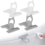 4 PCS Toilet Seat Lifter Tab, Silicone Toilet Seat Lid Lifter, Toilets Handle Tabs Can Avoid Touching the Toilets for Home Bathroom, Office, Hotel (White, Gray)