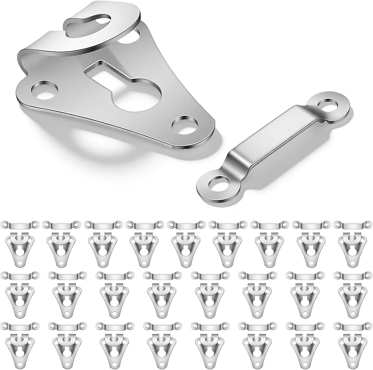 25 Set Hook and Eye Sewing Closures for Clothing, Metal Pant Hooks for Waist, Replacement Hook and Eye Closure, Sewing Belt Hooks for Pants, Waist, Bra, Jeans, Trouser Skirt, Dress, DIY Craft