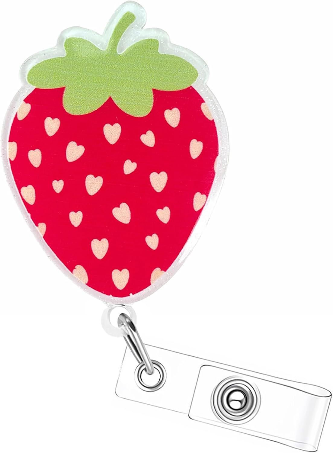 Red Strawberry Badge Reel, Cute ID Nurse Badge Holder Retractable Clip, Nursing Student Name Badge Holders, RN LPN CNA MA Healthcare Accessories for Work